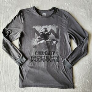 Call Of Duty Modern Warfare Shirt Mens Medium Long Sleeve‎ Graphic Gray Faded